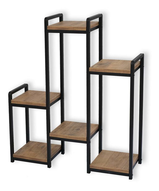 Dekorativní stojan na květináče Vopamo 2 (borovice atlantická + černá)