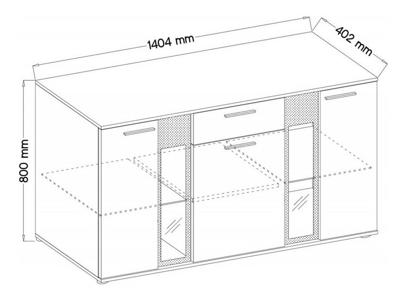Vitrína Saul (dub sonoma) (bez osvětlení) *bazar