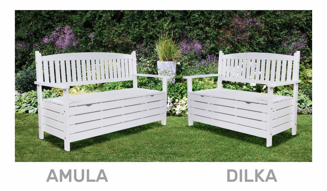 Zahradní lavička 124 cm Dina (bílá)