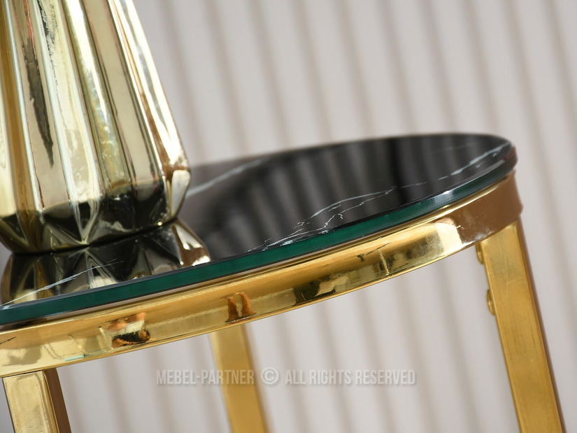 Konferenční stolek Calvis (černý mramor + zlatá)