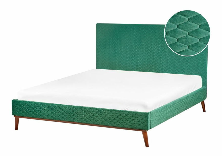 Manželská postel 160 cm BARON (s roštem) (zelená)