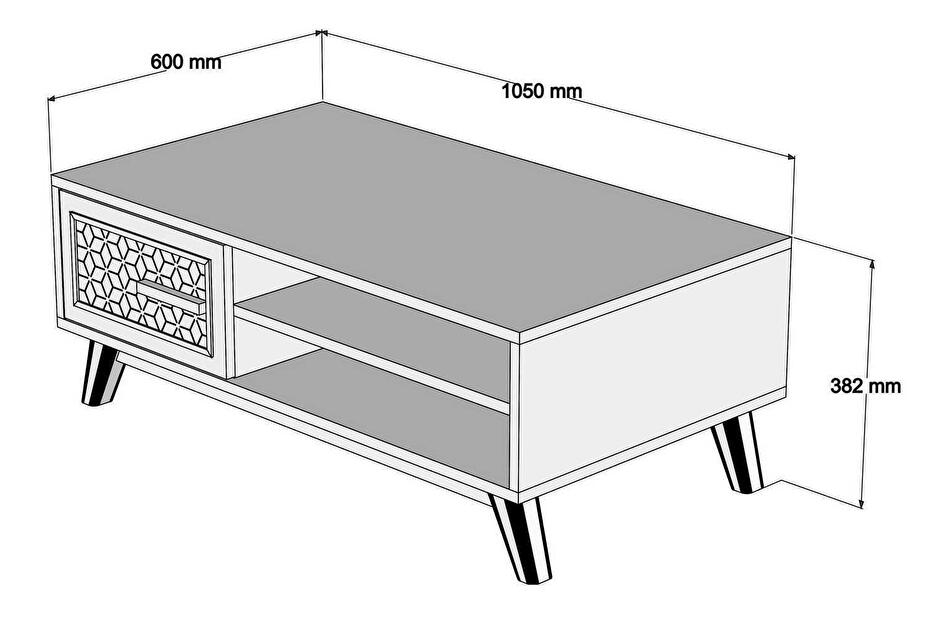 Konferenční stolek Aysha (ořech + bílá)