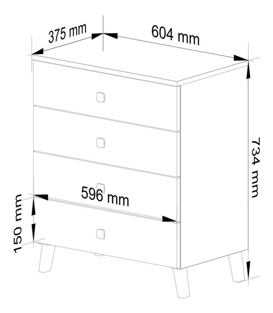 Komoda Mismisima (bílá + černá)