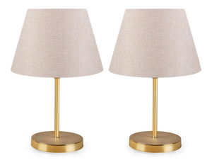 Set 2ks. stolních lamp Astalasso 1 (bílý krém + zlatá)