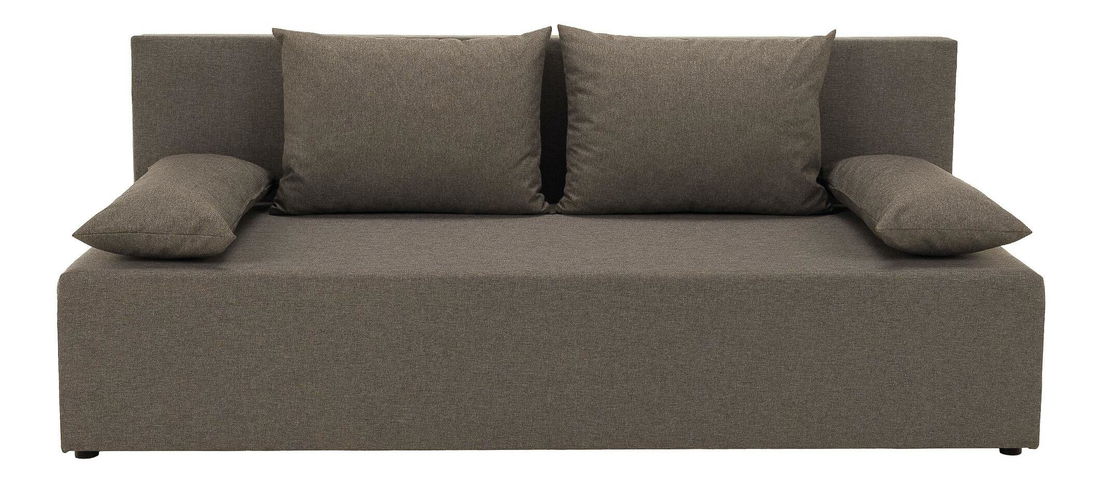 Rozkládací pohovka Elevo (hnědá) (s úl. prostorem)