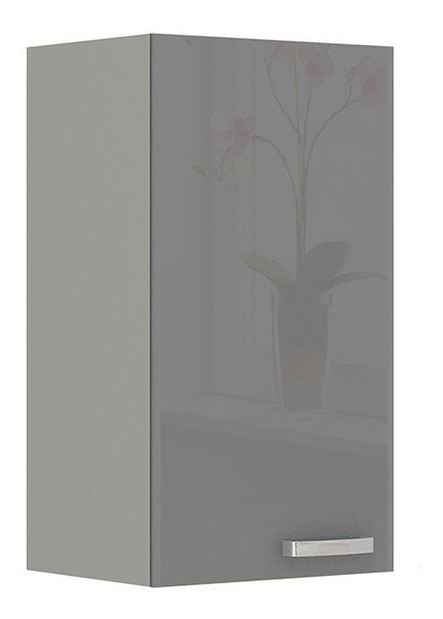 Horní kuchyňská skříňka Milo 40 G-72 F (šedá + šedý lesk)