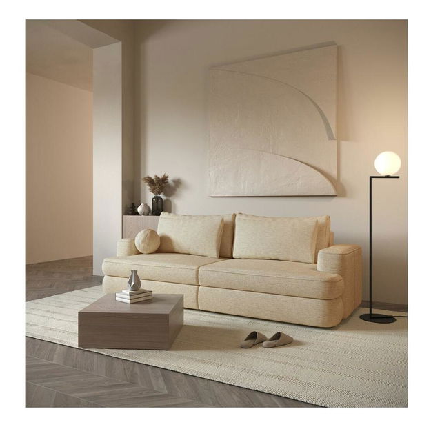 Pohovka třísedačka Mello (světlobéžová + černá)