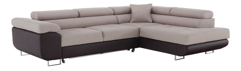 Rohová sedací souprava Afton (hnědá + béžová) (P)