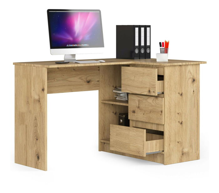 Rohový PC stolek Bodhi (dub artisan) (P)