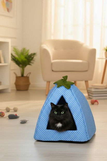 Pelíšek pro kočky Bepa 3 (modrá)