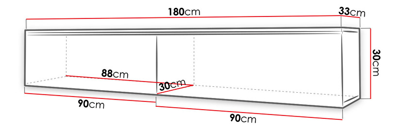 TV stolek/skříňka Dilune 180 (beton smart) (osvětlení led bílé)