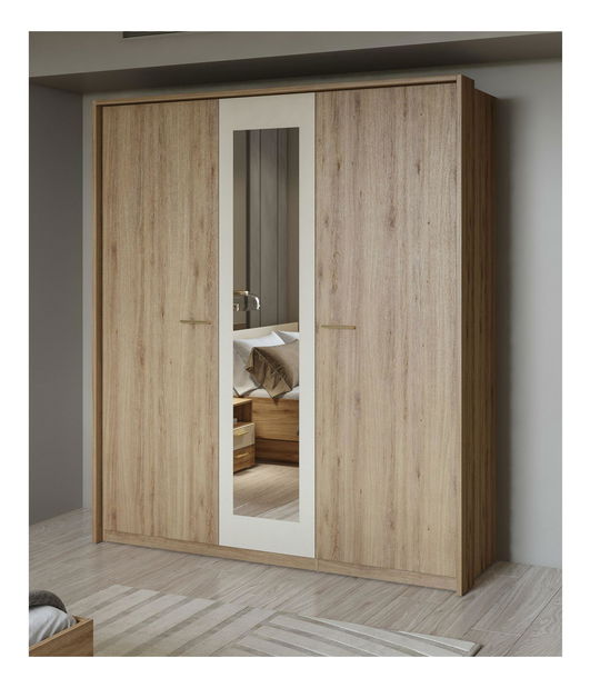 Rám pro šatní skříň Verdeene M (divoký dub + béžová) *výprodej