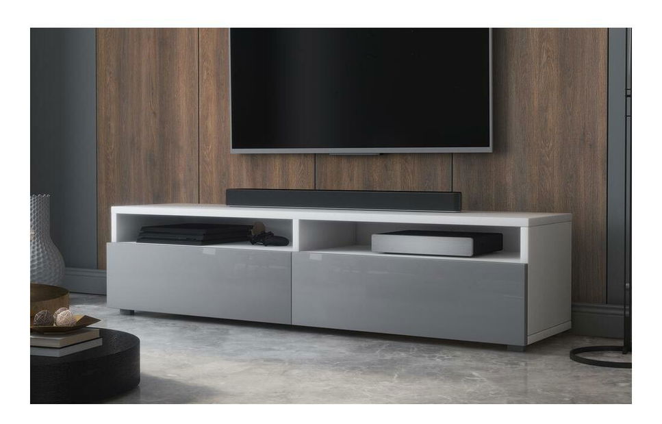 TV skříňka/stolek Redcan 140 (bílá + šedá)