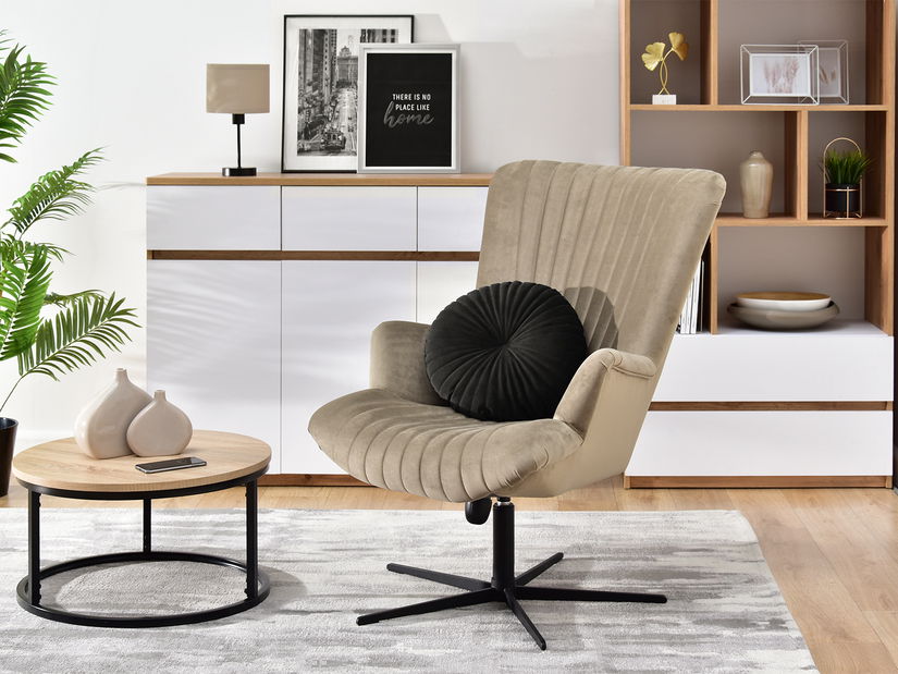 Relaxační křeslo Elesenta (písková + černá)