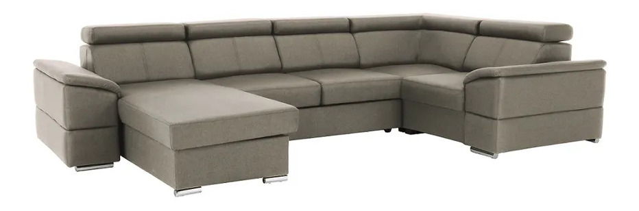 Rohová sedací souprava ve tvaru U Sergio (šedohnědá) (L)