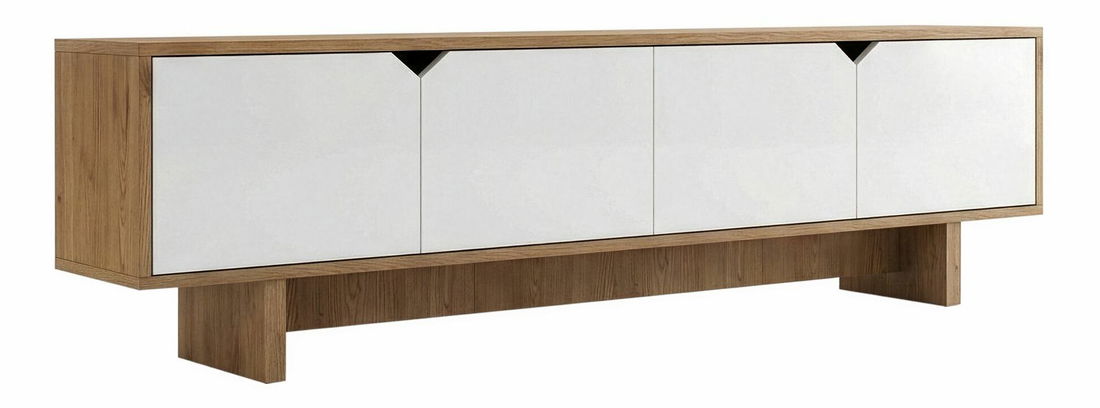 TV skříňka Jistě (dub + bílá)