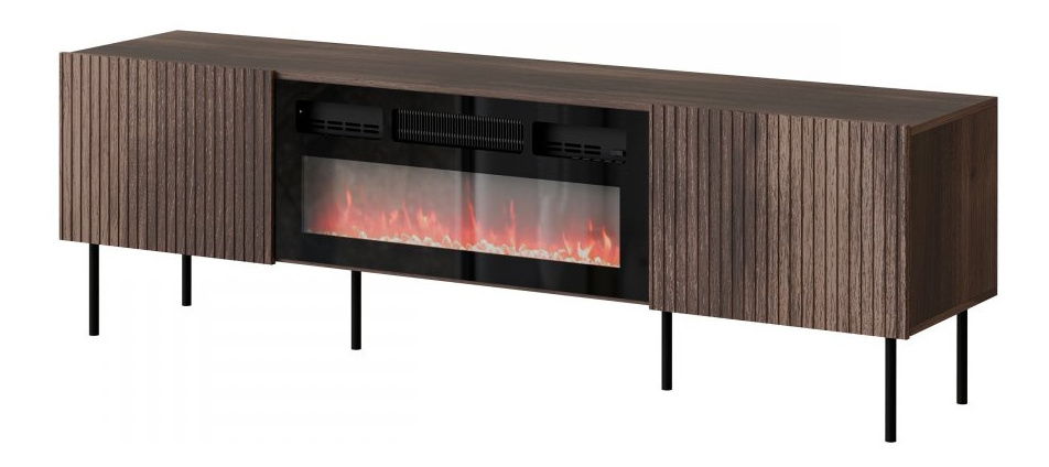 TV skříňka/stolek s elektrickým krbem Orlandio 180 (ořech warmia)