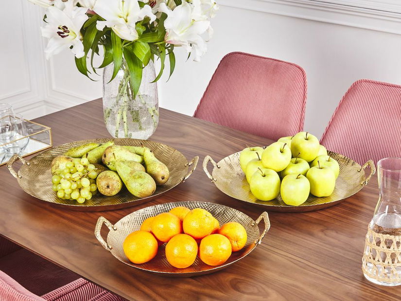 Set 3 ks podnosů Deora (zlatá)