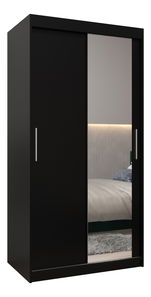 Šatní skříň 100 cm Toki 2 (Černá matná + Černá matná)