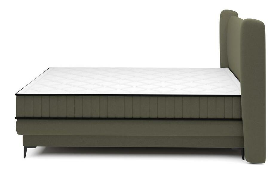 Manželská kontinentální postel cm Dalmo (s roštem) (s úl. prostorem) (zelená + černá)
