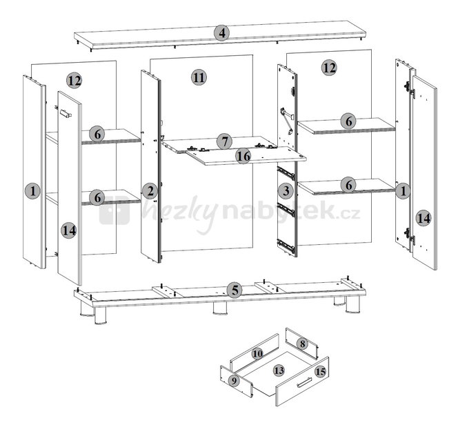 Komoda BRW SYRIUSZ X2D4S/9/18