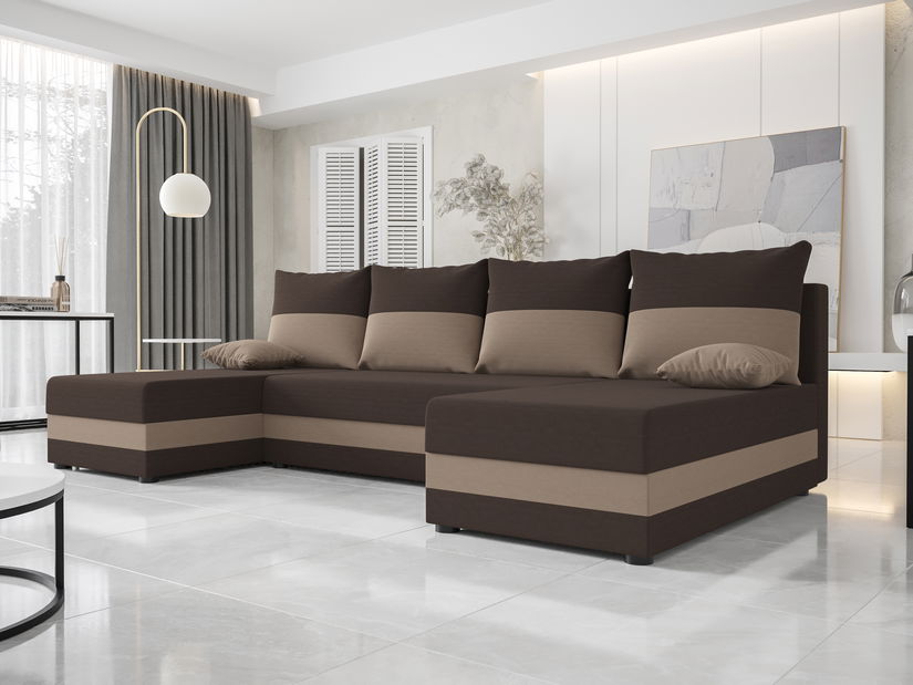 Rohová sedací souprava U Harmony U (šedá + černá)