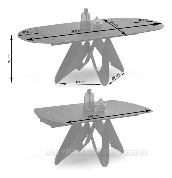 Jídelní stůl Persi (béžová + černá)