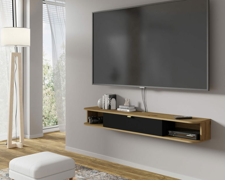 TV stolek/skříňka Ikaro (dub artisan + černá)