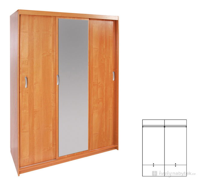 Šatní skříň Hall 150 (se zrcadlem)