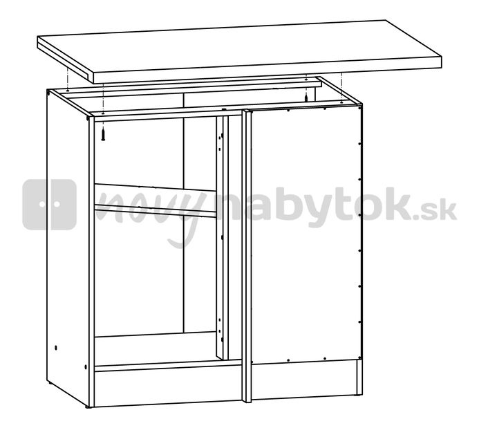 Spodní kuchyňská skříňka, rohová BRW Junona line DNW/100/82/p (Dub sonoma + Wenge)