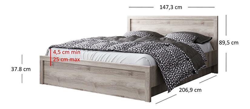 Manželská postel 140 cm Japon (kaštan nairobi) (s roštem) (s úl. prostorem)