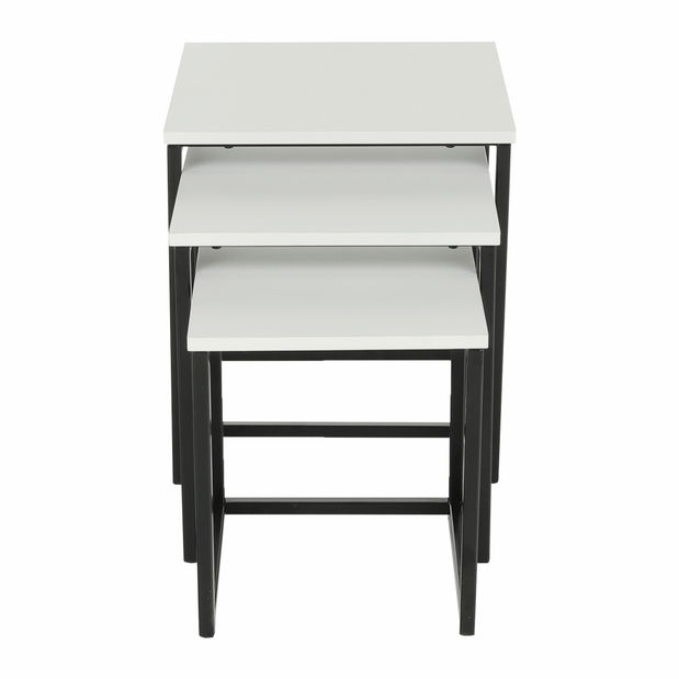 Set 3 ks konferenčních stolků Kastty typ 3 (bílá + černá)