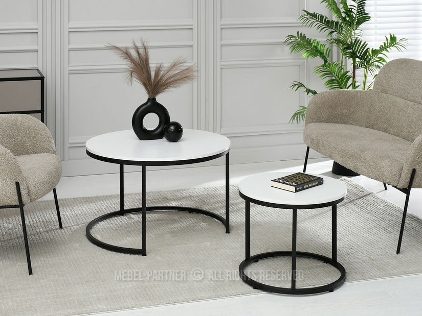 Konferenční stolek Klara (bílá + černá)