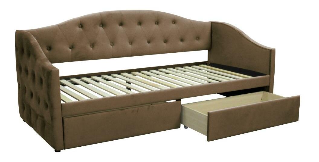 Jednolůžková postel (válenda) 90 cm Zonas (hnědá) (s roštem) (s úl. prostorem)