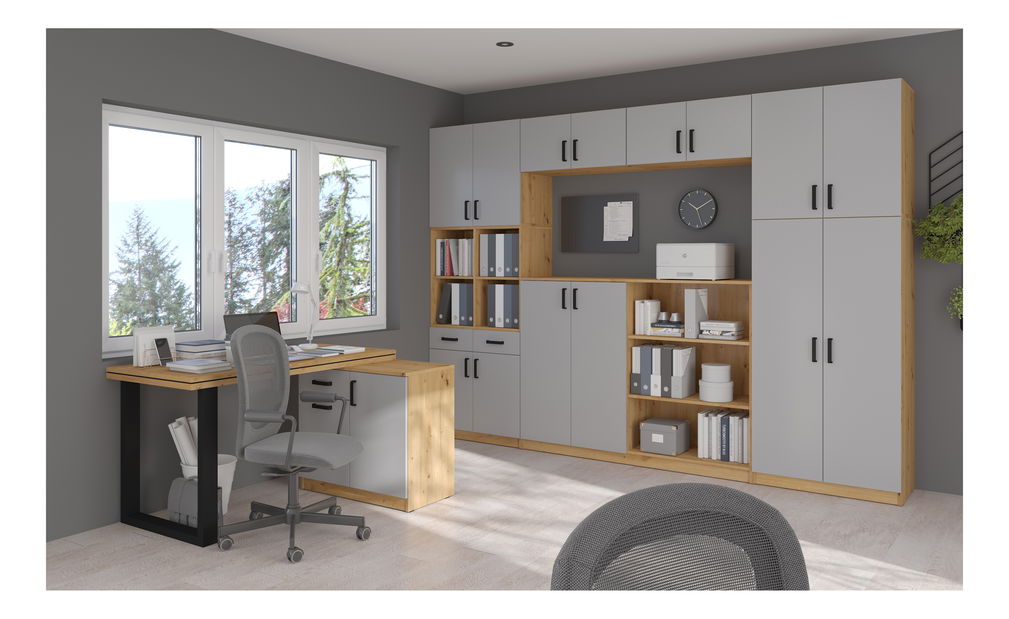 Pracovní skříňka Mantela 104 (dub artisan + světle šedá)