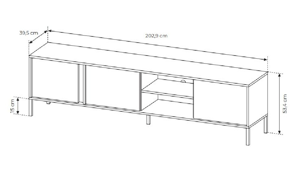 TV stolek/skříňka Danton 203 3D (béžová)