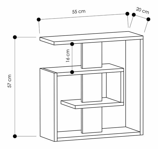 Příruční stolek Salama (dub sonoma)
