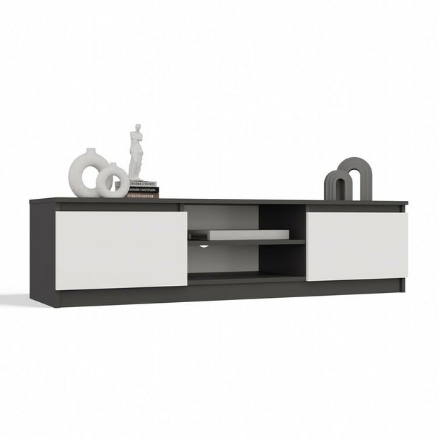TV skříňka Musecalo 140 (antracit + bílá)