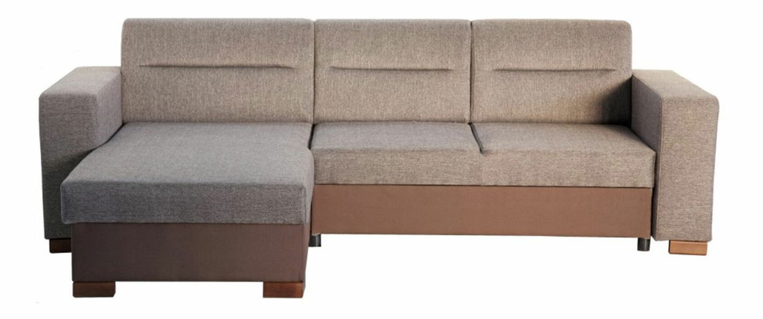 Rohová sedací souprava Enzo šenil hnědý (L)