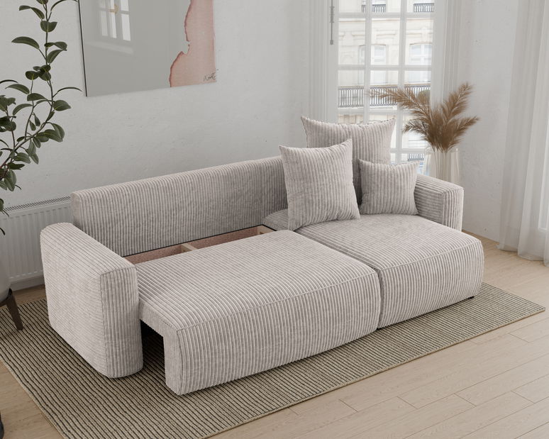 Rohová sedačka Denia (P) (mléčná)