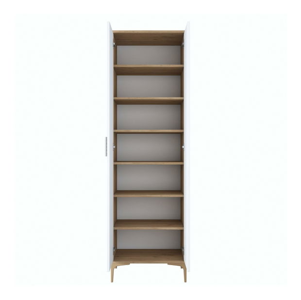 Šatní skříň Daboko 2 (ořech + bílá)