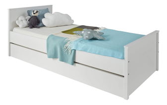 Jednolůžková postel 90 cm Olna (bílá) (bez roštu a matrace)