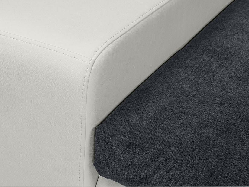 Rohová sedací souprava BRW Marina II Lux 3DL.URC bílá/modrošedá (L)