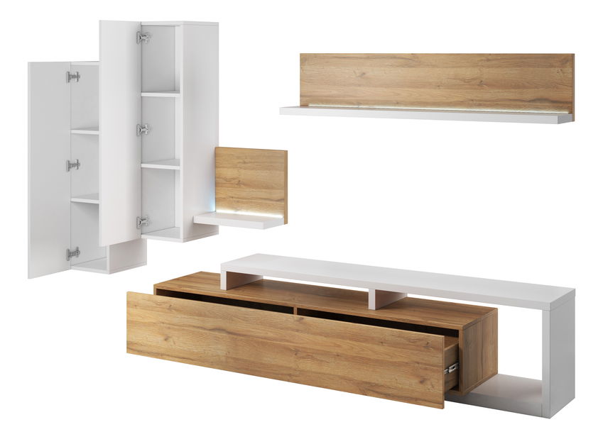 TV stolek Bilsby Typ 40 (dub grandson + bilá)