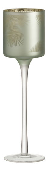 Svícen (mentol + zlatá) 25x7x7cm