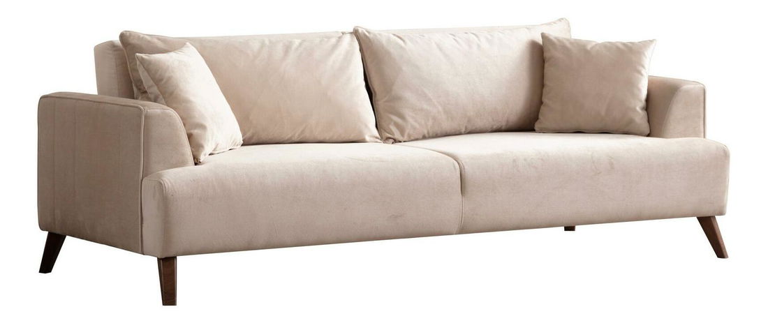 Pohovka trojsedačka Beharona (ecru + ořech)