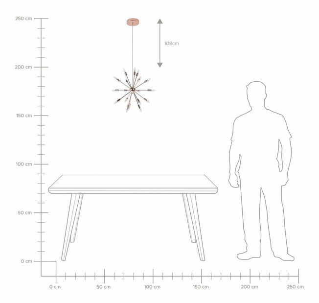 Závěsná lampa Maffra (měděná)