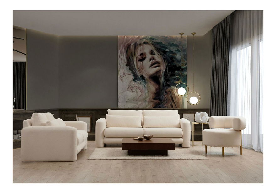 Pohovka trojsedačka Lelysena (krémová)