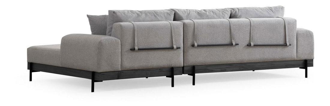 Rohová sedačka Etorella (P) (šedá + černá)