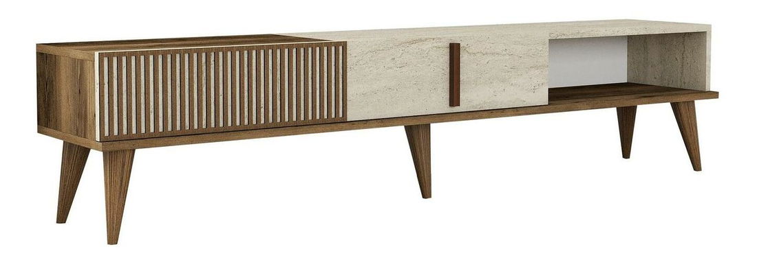 TV stolek/skříňka Millano 1 (ořech + travertin)